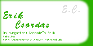 erik csordas business card